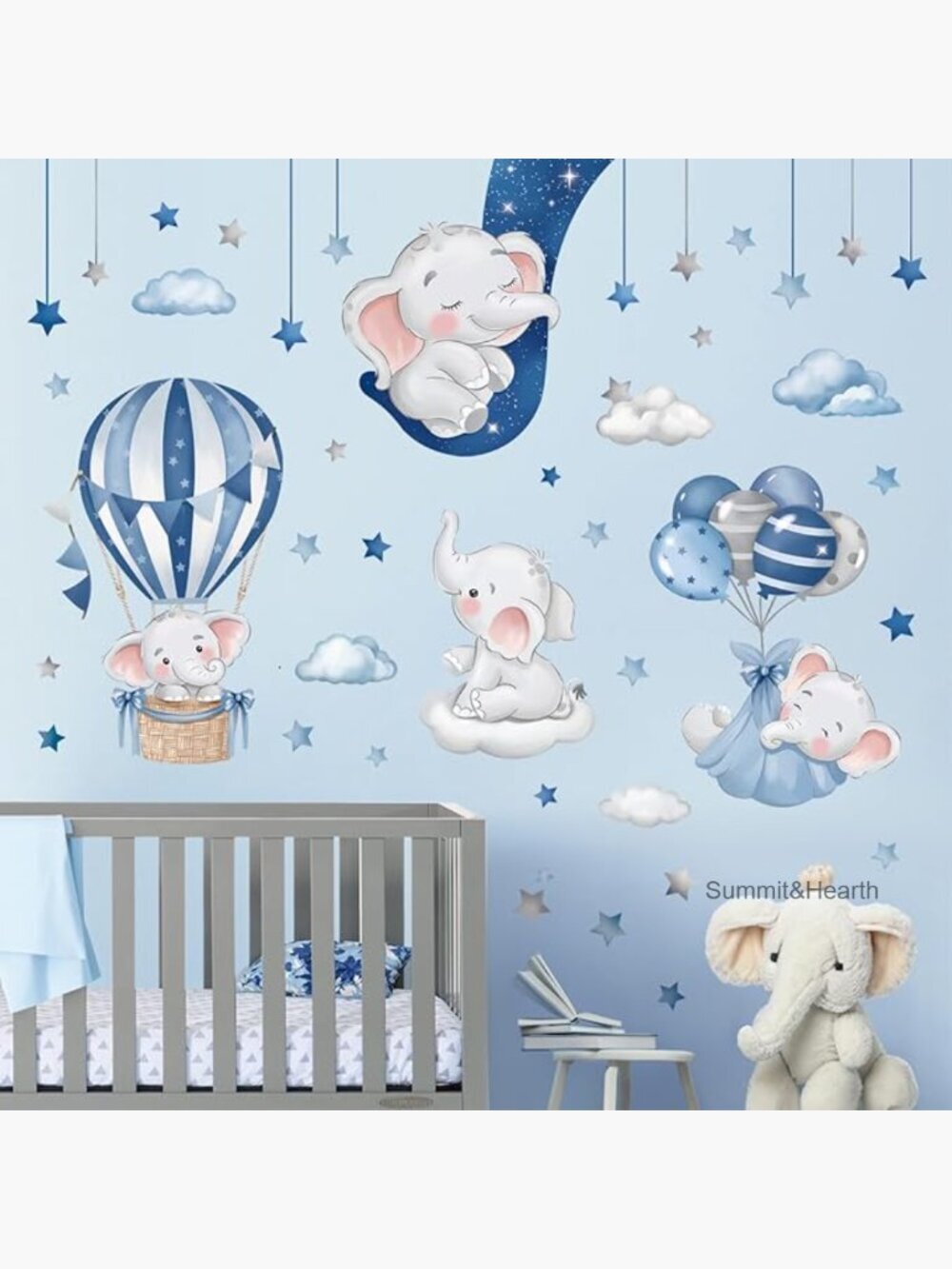 Removable Vinyl Wall Decals for Nursery Decor, 2 Sheets 39x37 Inch